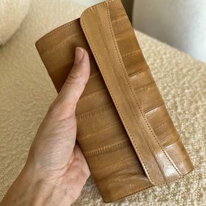 Vintage eel skin clutch